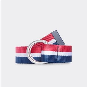 Stripe d-ring ribbon belt